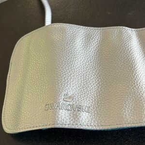 Swarovski travel roll up jewelry organizer Silver and teal
